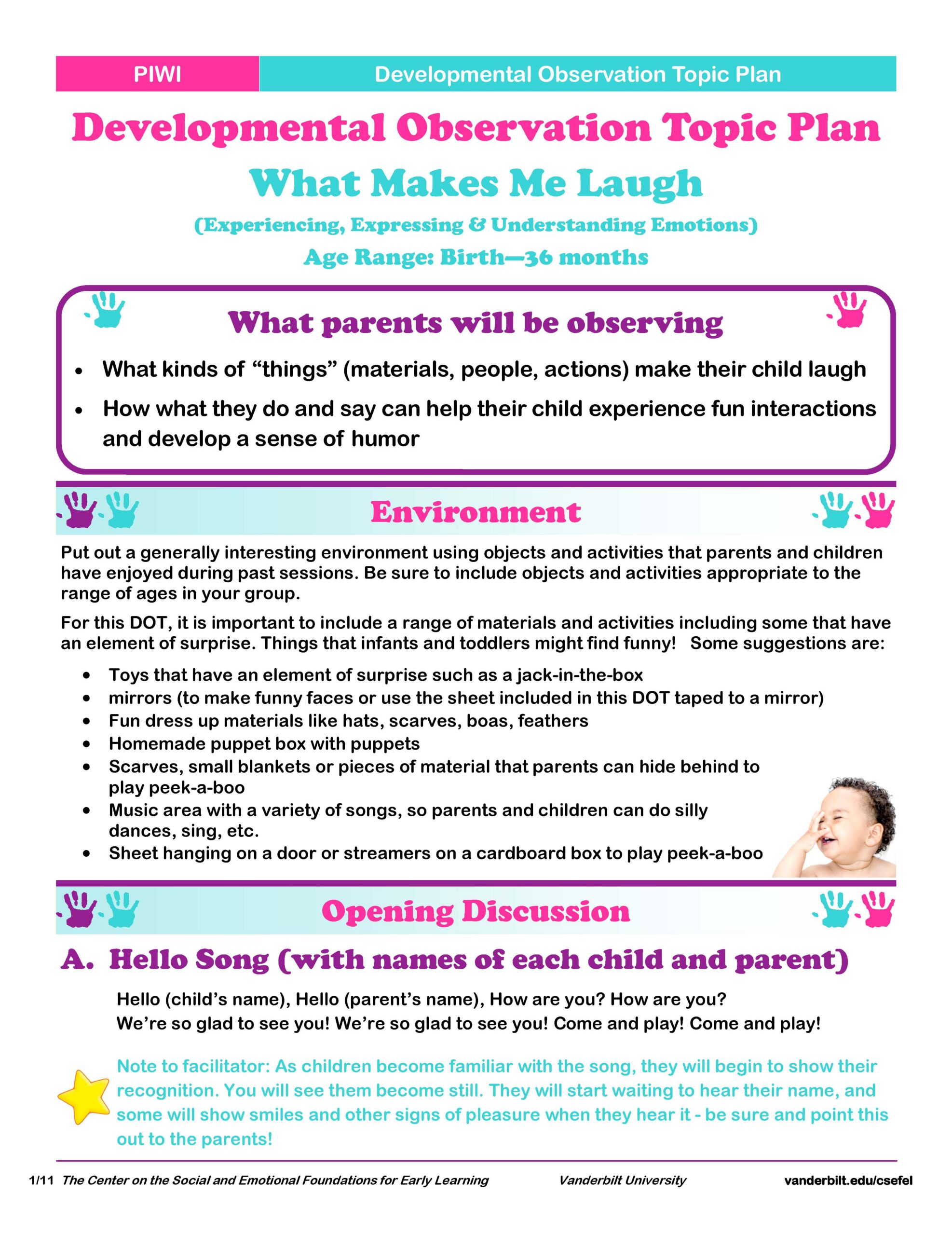 PIWI Handout 12.A-5: Developmental Observation Topic Plan