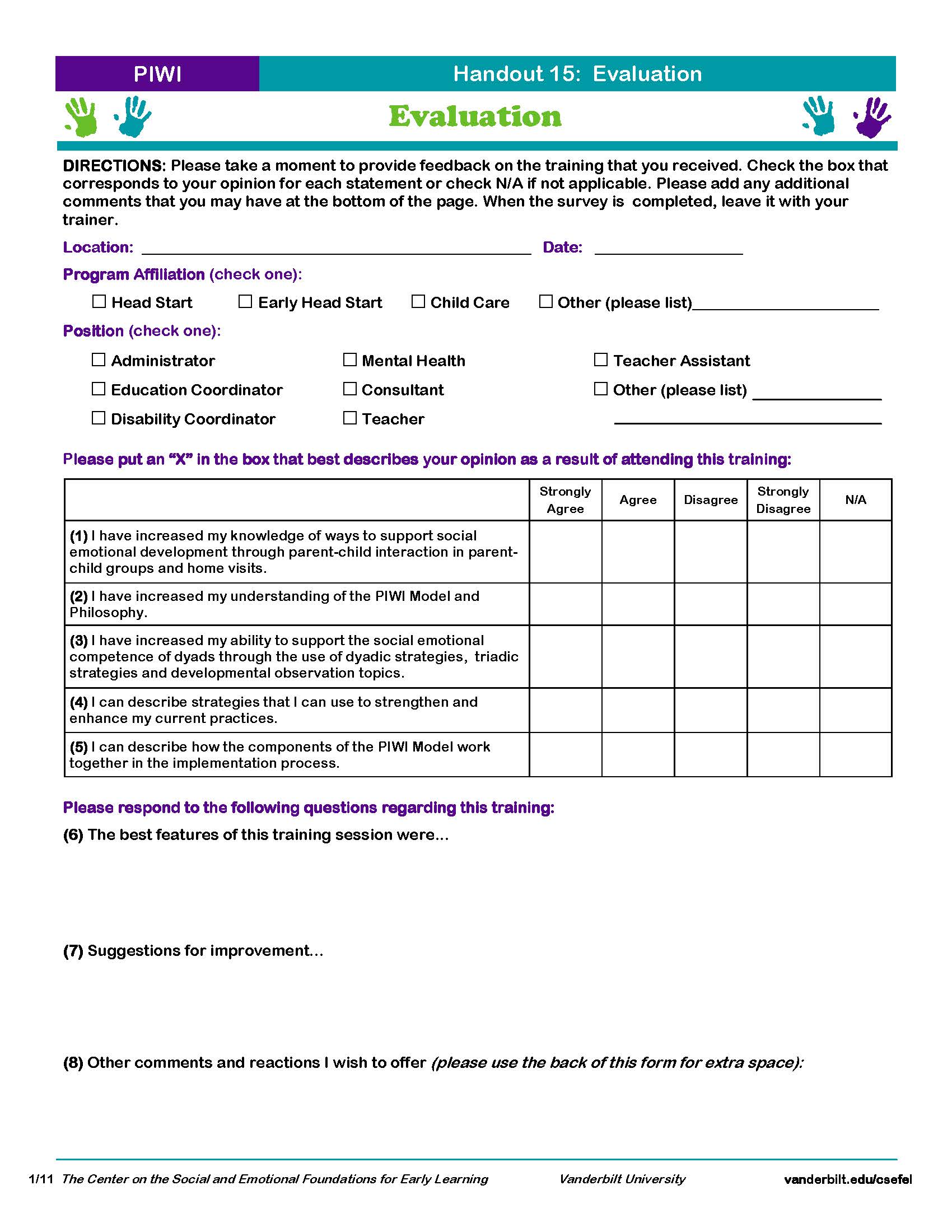 PIWI Handout 15: Evaluation