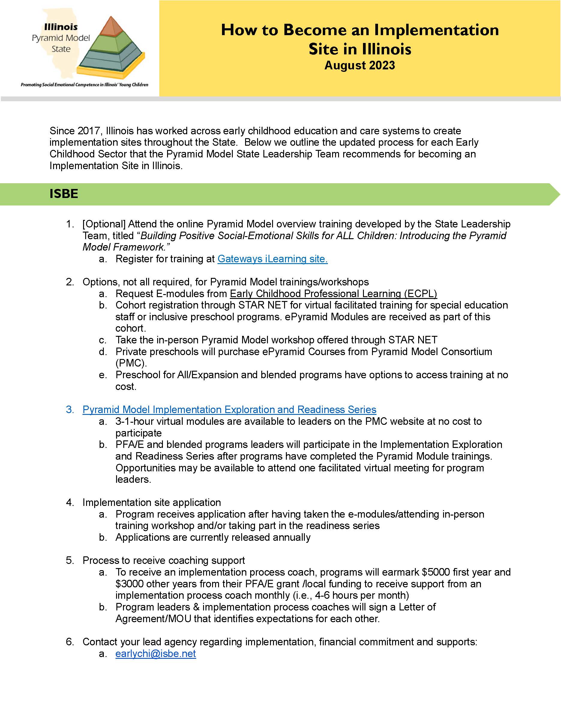 How to Become an Implementation Site in Illinois