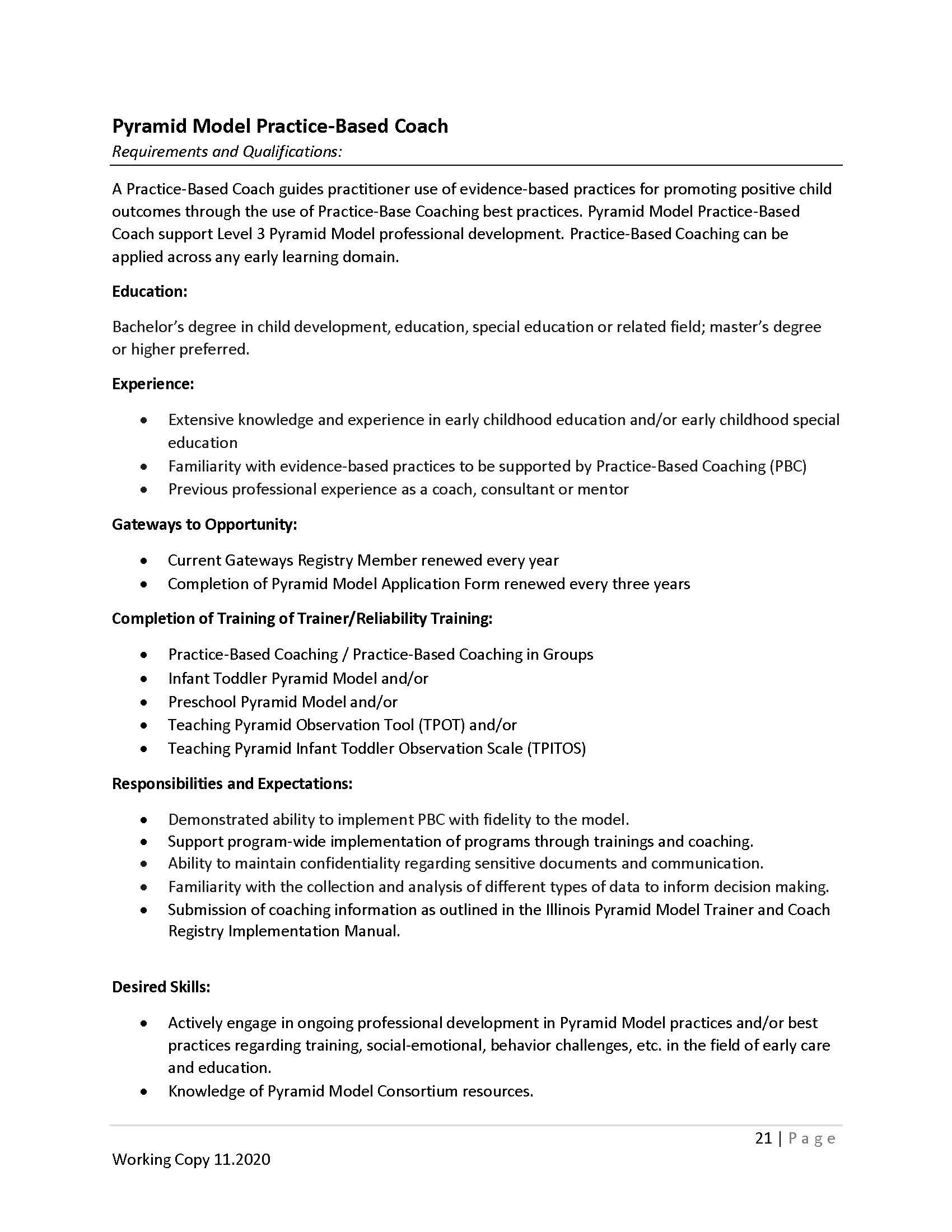 PM Practice-Based Coach Qualifications