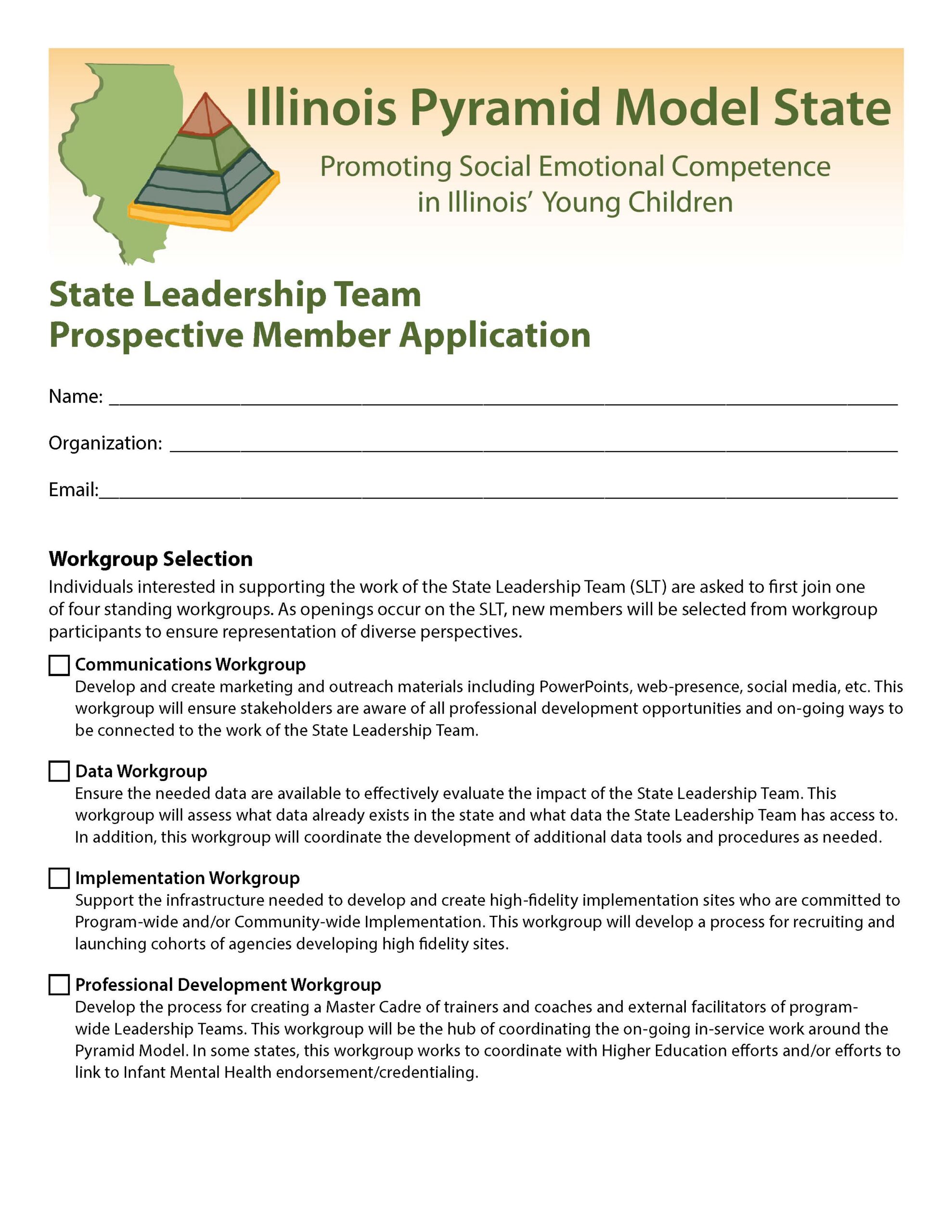 PM State Leadership Perspective and New Member Application