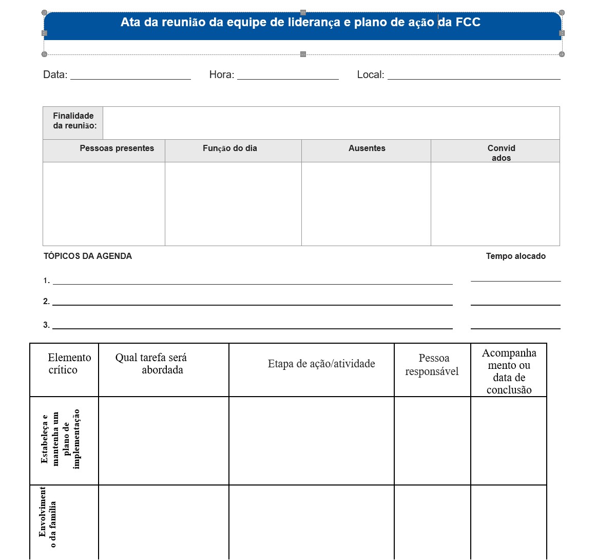 FCC Leadership Team Meeting Minutes & Action Plan – Portuguese