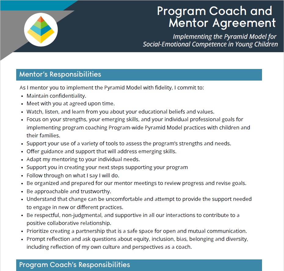 Program Coach and Mentor Agreement